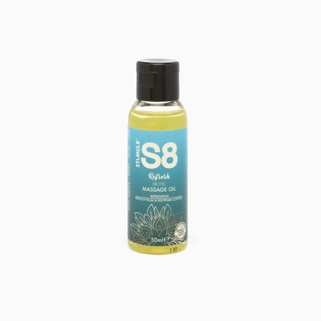 S8 Massage Oil масло для эротического массажа, 50 мл (французская слива и египетский хлопок)