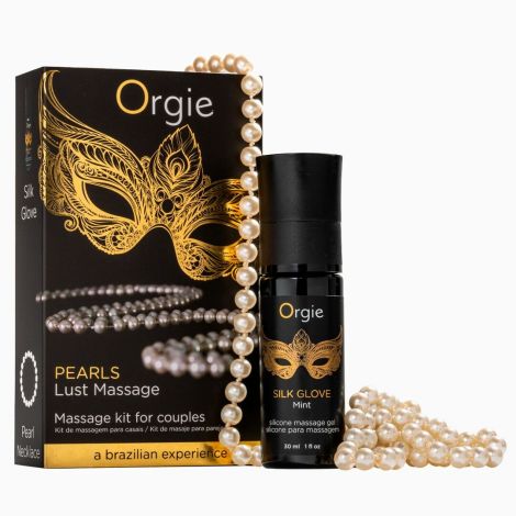 Набор для жемчужного массажа Orgie – Pearls Lust Massage (30 мл), силиконовый гель, ожерелье
