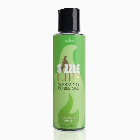 Согревающий массажный гель Sensuva Sizzle Lips Caramel Apple (125 мл), без сахара, съедобный