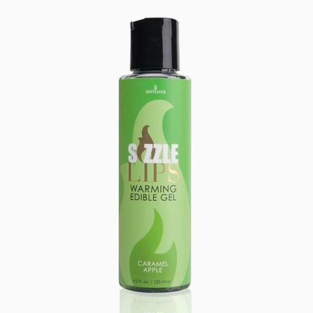 Зігрівальний масажний гель Sensuva Sizzle Lips Caramel Apple (125 мл), без цукру, їстівний