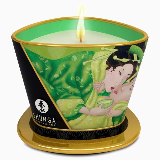 Масажна свічка - Shunga Massage Candle Green Tea, 170 мл