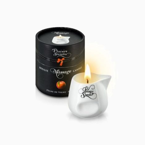 Массажная свеча Plaisirs Secrets Peach (80 мл) подарочная упаковка, керамический сосуд