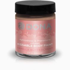 Краска для тела Dona Kissable Body Paint - VANILLA BUTTERCREAM с феромонами и афродизиаками, кисть