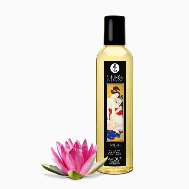 Shunga Erotic Massage Oil Sweet Lotus - массажное масло с ароматом лотоса, 240 мл