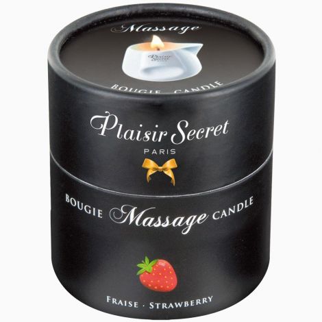 Масажна свічка - Plaisirs Secrets Massage Candle Strawberry, 80 мл