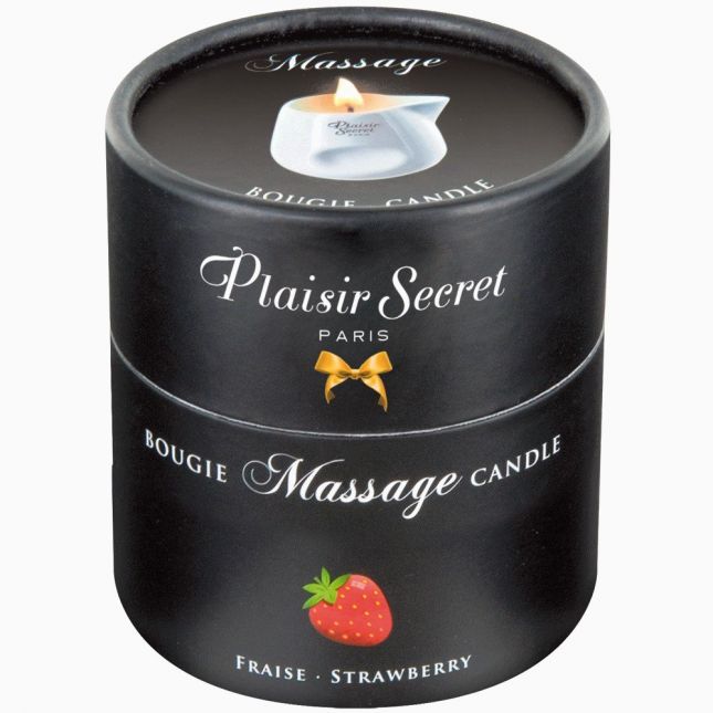 Массажная свеча - Plaisirs Secrets Massage Candle Strawberry, 80 мл
