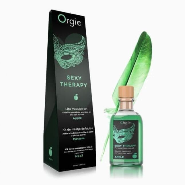 Orgie Lips Massage Kit Apple - масажна олія яблуко, 100 мл