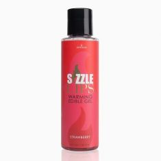 Зігрівальний масажний гель Sensuva Sizzle Lips Strawberry (125 мл), без цукру, їстівний