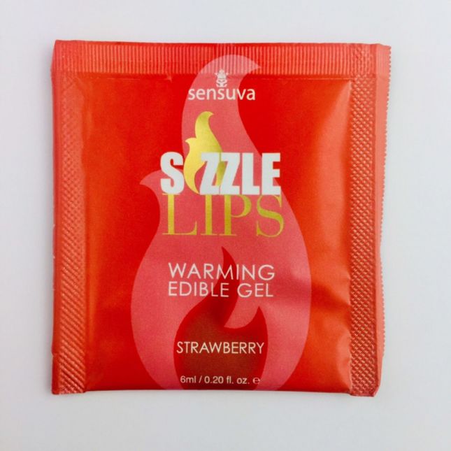 Пробник массажного геля Sensuva - Sizzle Lips Strawberry (6 мл)