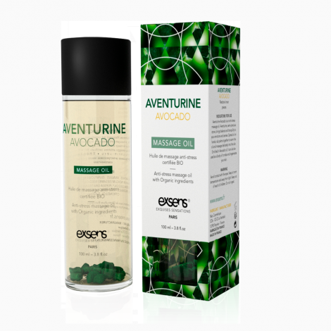 Масажна олія EXSENS Aventurine Avocado (антистрес з авантюрином) 100мл, натуральна