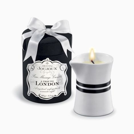 Масажна свічка Petits Joujoux - London - Rhubarb, Cassis and Ambra (190 г) розкішна упаковка