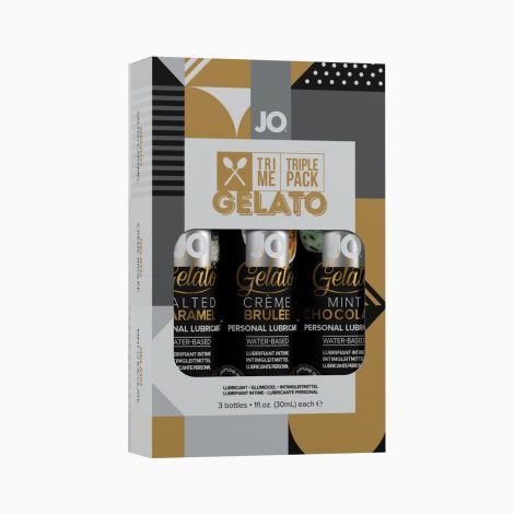 Набор JO Tri-Me Triple Pack — Gelato (3×30 мл) три разных вкуса серии Джелато