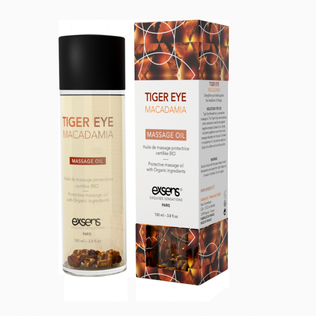 Масажна олія EXSENS Tiger Eye Macadamia (захист з тигровим оком) 100мл, натуральна