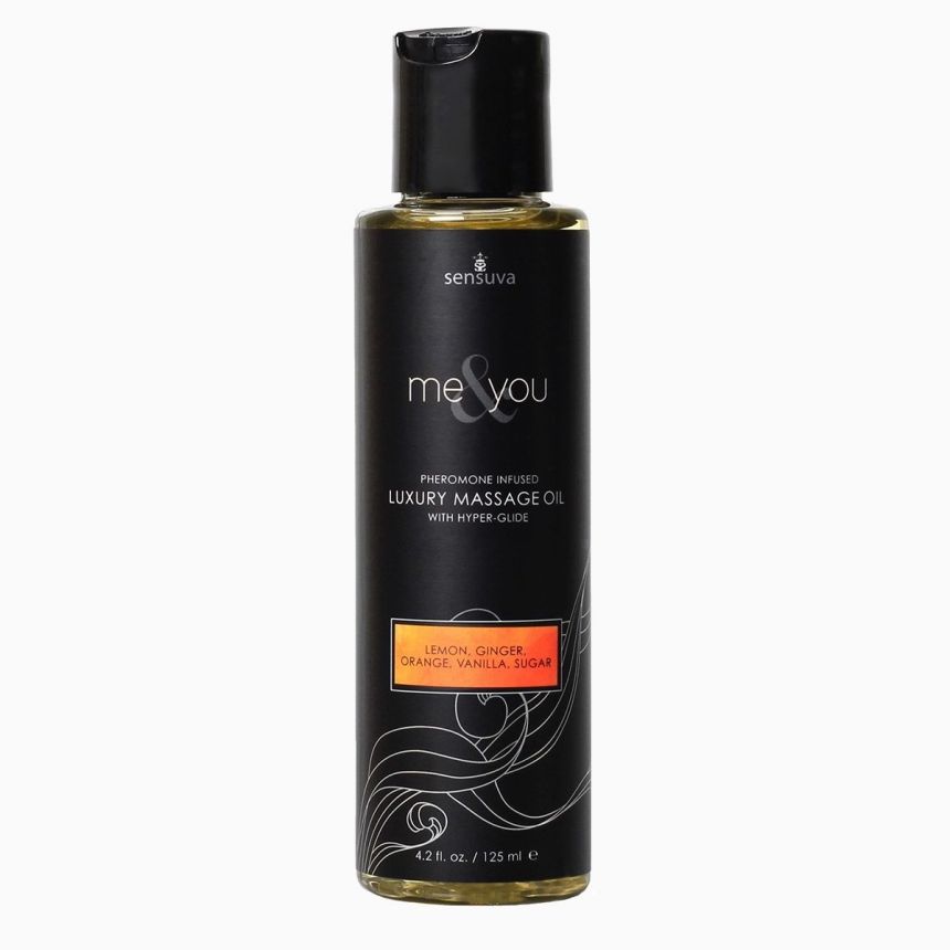 Масажна олія Sensuva Me&You Lemon, Ginger, Orange, Vanilla & Sugar (125 мл) із феромонами Масажна олія Sensuva Me&You Lemon, Ginger, Orange, Vanilla & Sugar (125 мл) із феромонами