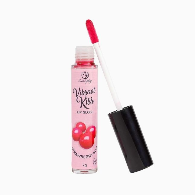 Блиск для губ з ефектом вібрації - Secret Play Strawberry Gum Lip Gloss Vibrant Kiss