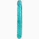 Фаллоимитатор двусторонний Doc Johnson Crystal Jellies 12" Jr. Double Dong Teal