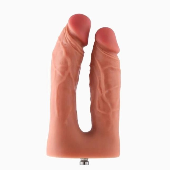 Подвійний фалоімітатор для секс-машин Hismith Silicone Double Penetrator Dildo, система KlicLok