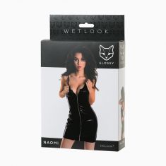 Платье Glossy Naomi из материала Wetlook, черный Платье Glossy Naomi из материала Wetlook, черный