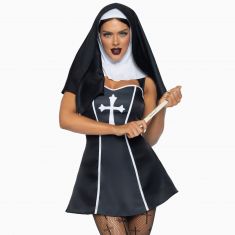 Костюм черниці Leg Avenue Naughty Nun M, сукня, головний убір