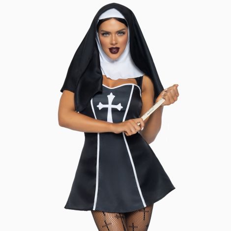 Костюм черниці Leg Avenue Naughty Nun M, сукня, головний убір
