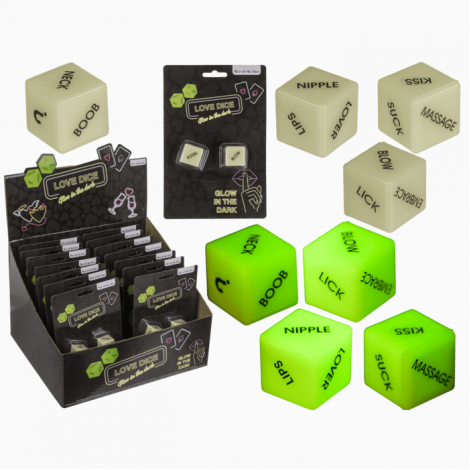 Неонові кубики Love Dice Glow In The Dark, 2 шт.