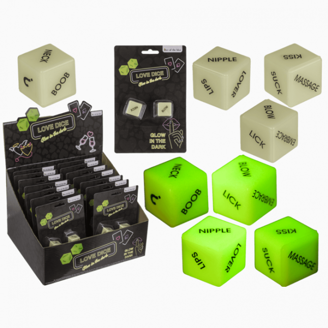 Неонові кубики Love Dice Glow In The Dark, 2 шт.