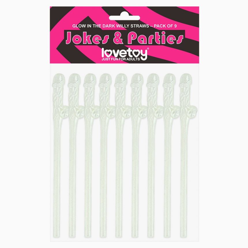Трубочки - Glow in the Dark Willy Straws, 9 шт. Трубочки - Glow in the Dark Willy Straws, 9 шт.