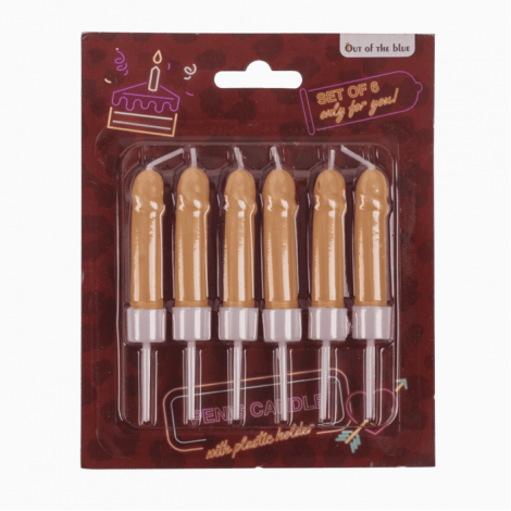 Свічки у вигляді пеніса Penis Candles Flesh, 6 шт.