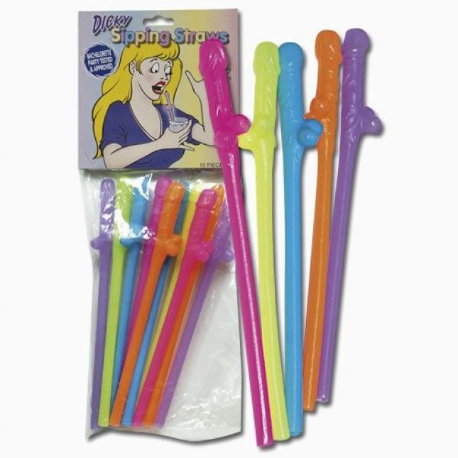 Трубочки - Penis Straws, разноцветные