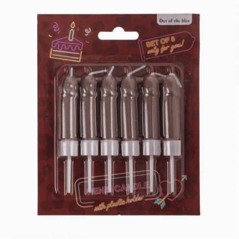 Свічки у вигляді пеніса Penis Candles Brown, 6 шт.