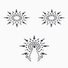 Пестіс з кристалів Petits Joujoux Gloria set of 3 - Black, прикраса на груди та вульву