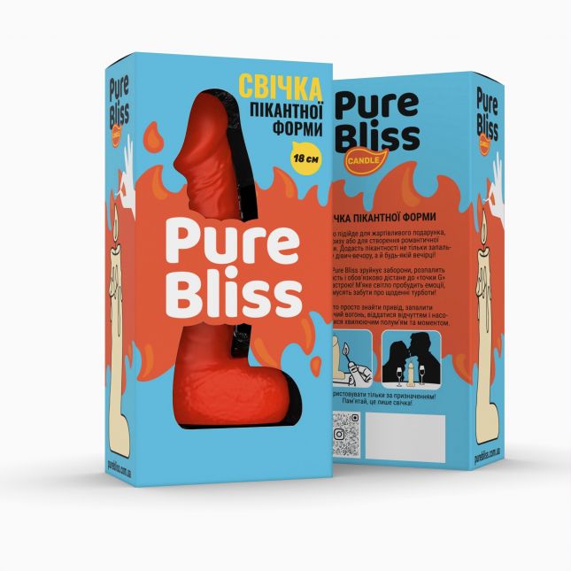 Свічка член Pure Bliss 18 см Orange