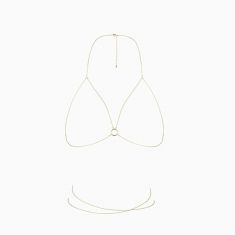 Ланцюжок портупея Bijoux Indiscrets Magnifique Bra Chain - Gold, прикраса на тіло