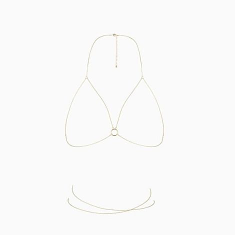 Ланцюжок портупея Bijoux Indiscrets Magnifique Bra Chain - Gold, прикраса на тіло