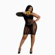 Платье-бодистокинг Moonlight Plus Model 05 XL-XXXL Black, закрытое одно плечо и рукав