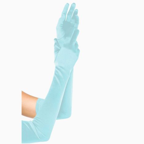 Довгі атласні рукавички Leg Avenue Extra Long Satin Gloves, One Size, світло-блакитні
