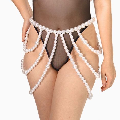 Юбка из жемчуга Art of Sex - Jasmine, цвет белый, размер XS-2XL