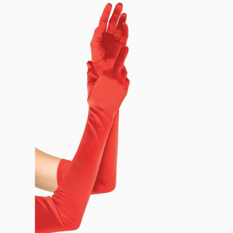 Довгі атласні рукавички Leg Avenue Extra Long Satin Gloves, One Size, червоні