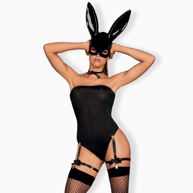 Еротичний костюм кролика Obsessive Bunny costume S/M black (м'ята упаковка!!!)