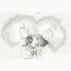 (мятая упаковка) Наручники металлические с белой отделкой Adrien Lastic Handcuffs White