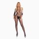 Бодістокінг - Pink Lipstick Lingerie Risque Crotchless Bodystocking Black, S/M