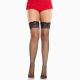 Панчохи Leg Avenue Backseam Fishnet Stay Ups with Lace Top One Size