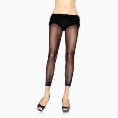 Leg Avenue LEG7555BL - леггинсы с ажурными манжетами, (черный)