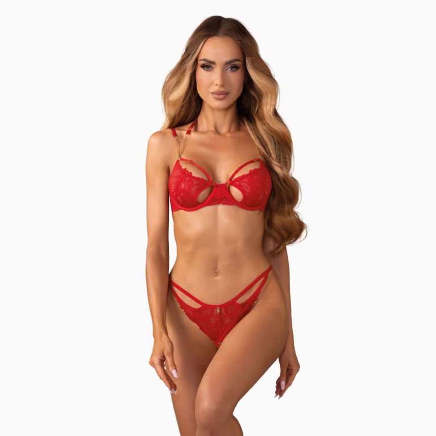 Комплект Obsessive Matildea 2-pcs crotchless set S/M Комплект Obsessive Matildea 2-pcs crotchless set S/M