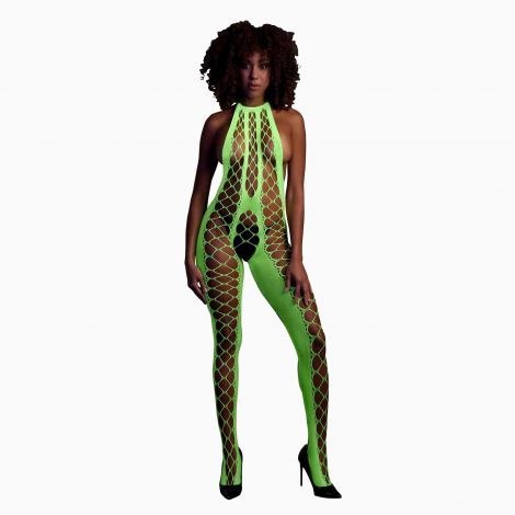 Бодістокінг - Ouch! Bodystocking With Halterneck Green, XS/XL