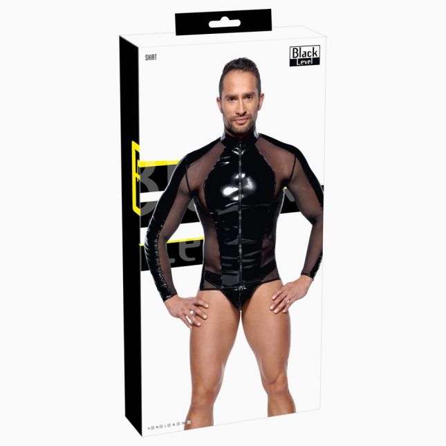 2890542 Black Level Vinyl Shirt Men Black