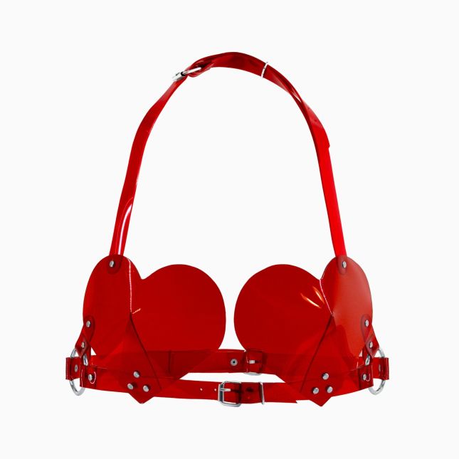 Лиф Сердце Feral Feelings - Hearts Bra Red Trasparent