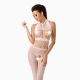 Бодистокинг Passion BS048 white, комбинезон, имитация колгот и открытого топа