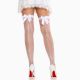 Панчохи-сітка зі швом ззаду Leg Avenue Bow back seam thigh highs One size White, атласний бант Панчохи-сітка зі швом ззаду Leg Avenue Bow back seam thigh highs One size White, атласний бант