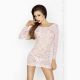 Прозора сорочка з довгим рукавом Passion YOLANDA CHEMISE L/XL, pink, трусики